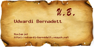 Udvardi Bernadett névjegykártya